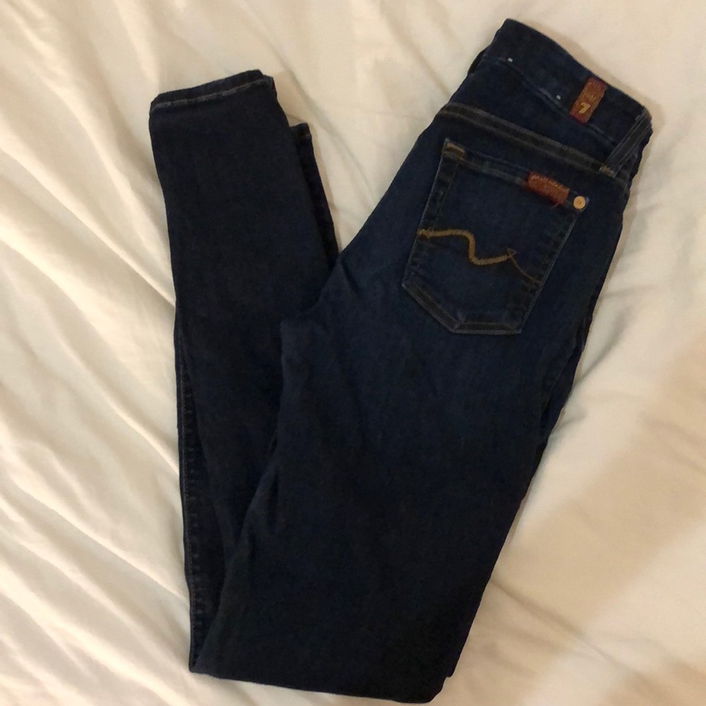 7 For All Mankind Mid Rise Skinny Jeans